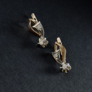 Сережки золоті з камінням