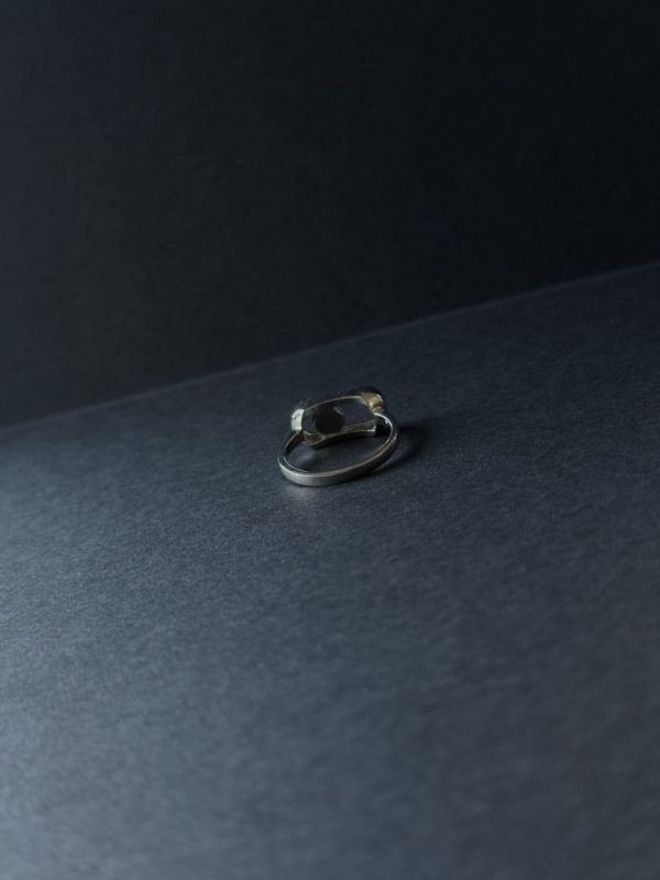 Каблучка з білого золота овал в стилі "Bvlgari" з діамантами - Зображення 5