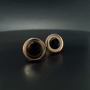 Сережи золоті пусети “Buttons” з емаллю