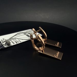 Сережки золоті прямокутні “Cartier”