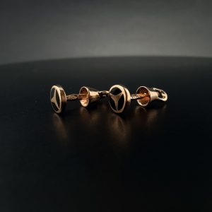 Сережки золоті “Мерседес” з емаллю