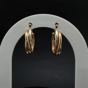 Сережки золоті в стилі “Cartier” Trinity