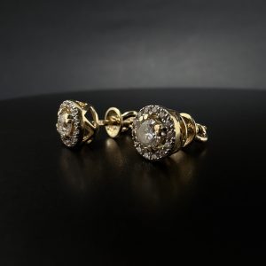 Сережки золоті пусети з дизайном Halo