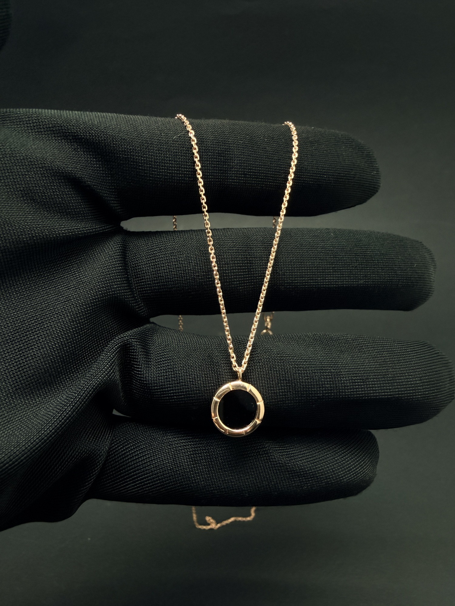 Кольє золоте в стилі "Bvlgari" з оніксом - Зображення 5