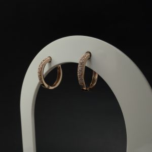 Сережки золоті конго з цирконами